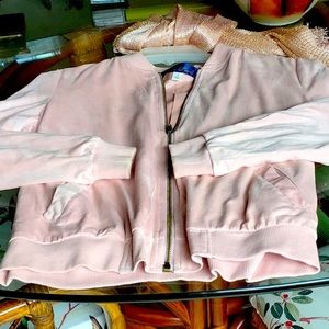 Baby Pastel Pink “Sandwashed Silk” or “Sueded Silk” Bomber Jacket
